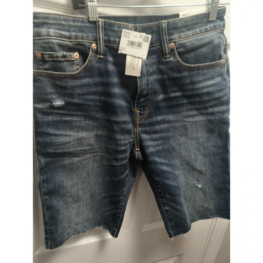 American Eagle Airflex Jean Shorts Mens 30 Blue Denim Distressed 9